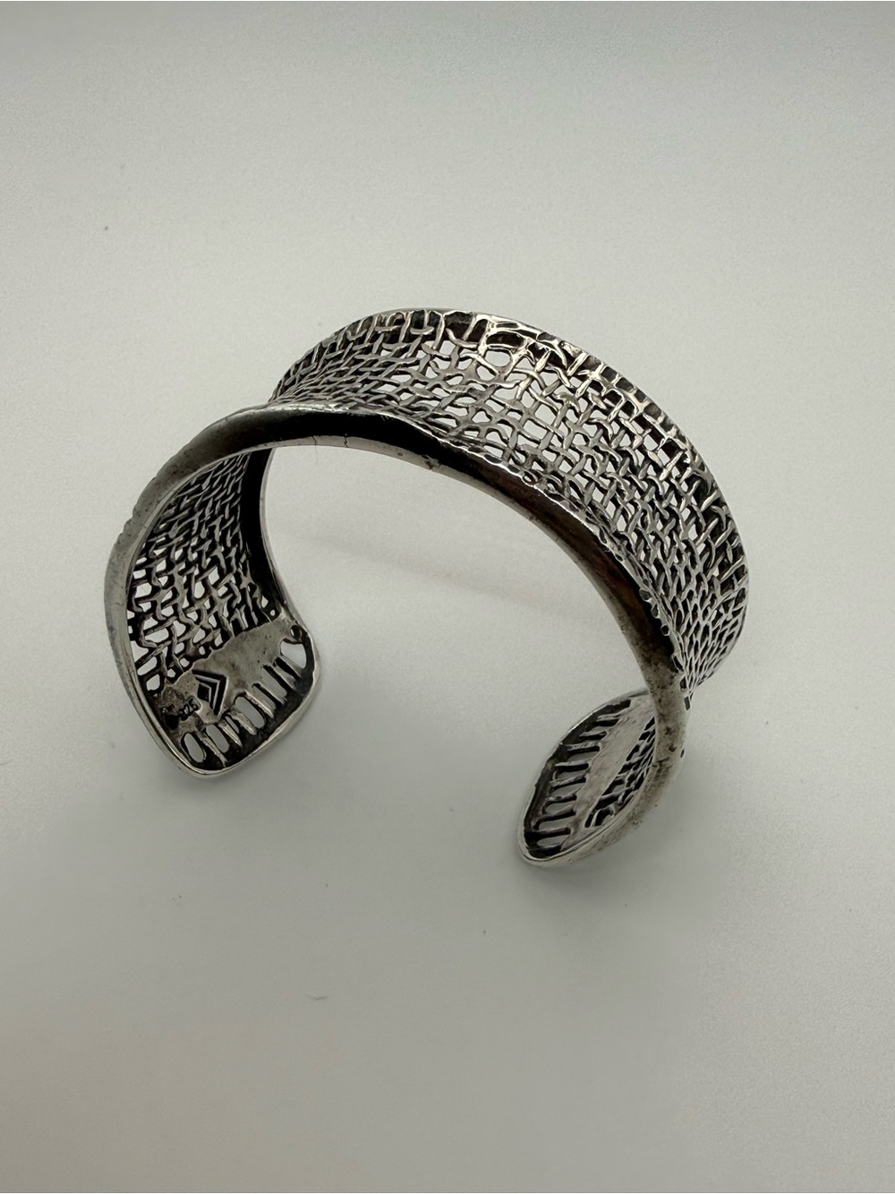 Silpada B1625 Sterling Silver Woven Open Cuff Bracelet 925 27.33g